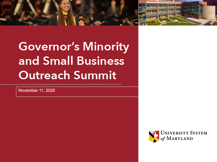 University System of Maryland Opportunities